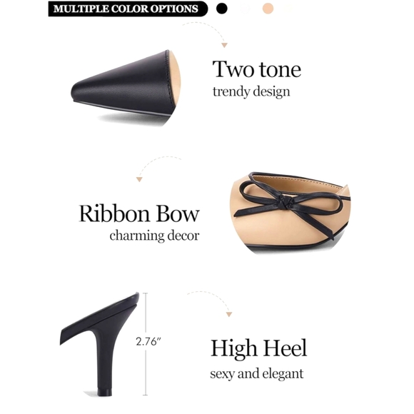 Sophisticated Black and Tan Stiletto Kitten Heels - Picture 6 of 16